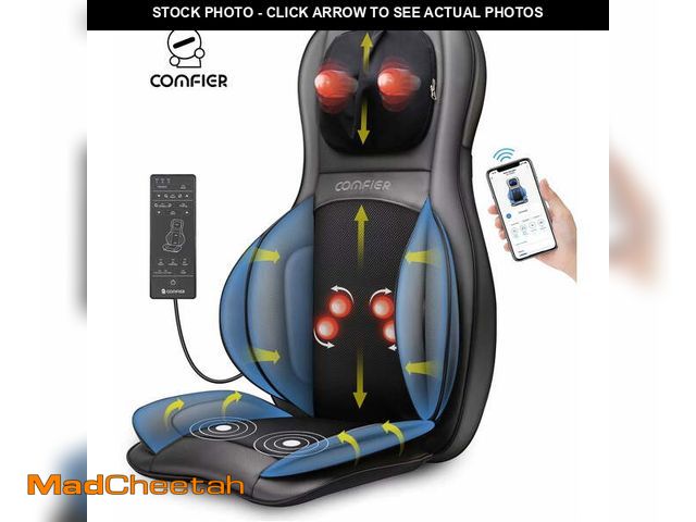 Lot 74-12782305 - Comfier Shiatsu Neck Back Massager with App Remote, 2D/3D Kneading Massage Chair Pad, Heating Compre...