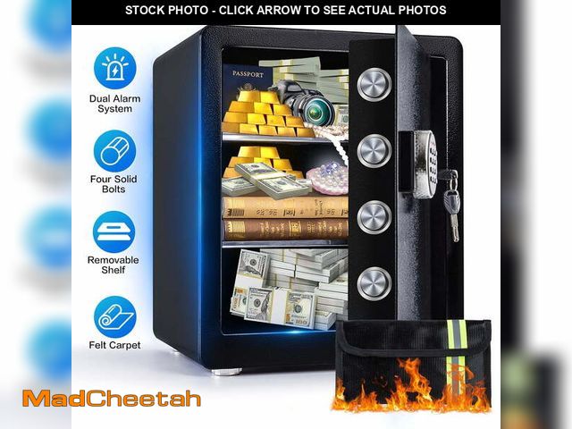 Lot 74-12764852 - 2.0 Cubic Feet Security Safe Box, Dual Alarm System, W/Electronic Digital Keypad, LED Light for Home...