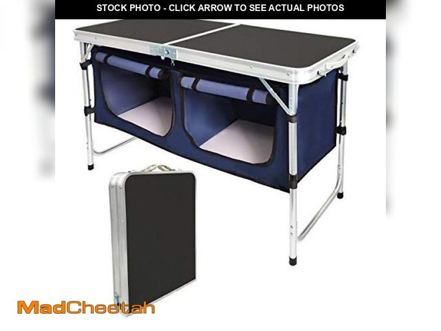 Lot 74-12043716 - Camp Field Camping Folding Aluminum Table with Adjustable Legs for Outdoor Travel Beach, Backyards, ...
