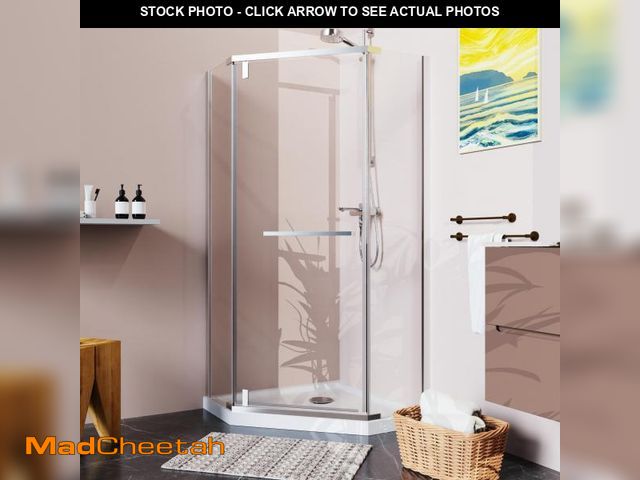 Lot 74-12290433 - KEIKI 36" x 36" x 72" Neo-Angle Frameless Corner Shower Enclosure, Pivot Shower Door with 1/4"(6mm) ...