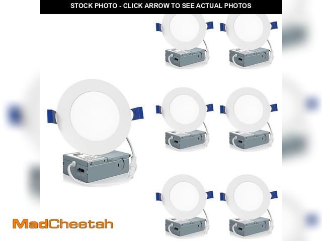 Lot 74-12703420 - Meconard 6 Pack 4 Inch LED Recessed Ceiling Light with Junction Box, 2700K/3000K/3500K/4000K/5000K S...