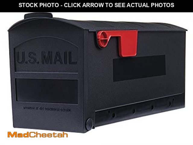 Lot 74-12398782 - Architectural Mailboxes Patriot Plastic Post Mount Mailbox, Compatibility Code E, GMB505BAM, Black, ...