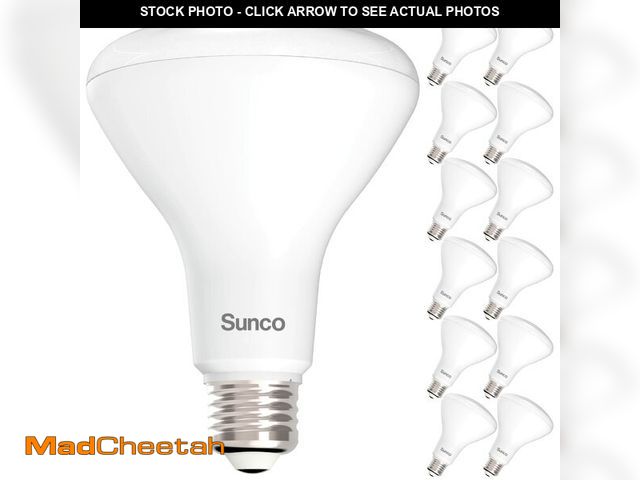 Lot 74-13548799 - Sunco 12 Pack BR30 Light Bulbs LED, Recessed Can Light Bulbs, Indoor Flood Bulb, 850 LM, 11W (65W Eq...