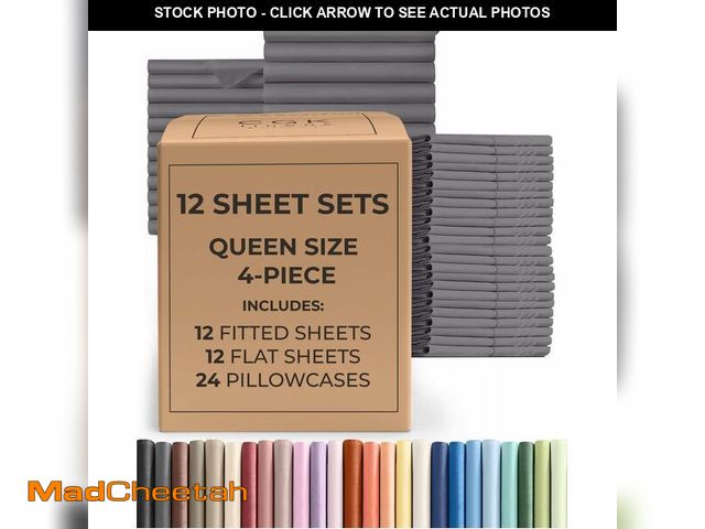 Lot 74-14347624 - Bulk Case Pack of 12 Sheet Sets - (12) Complete Sheet Sets - Bulk Queen Bedding - Wholesale Case Pac...