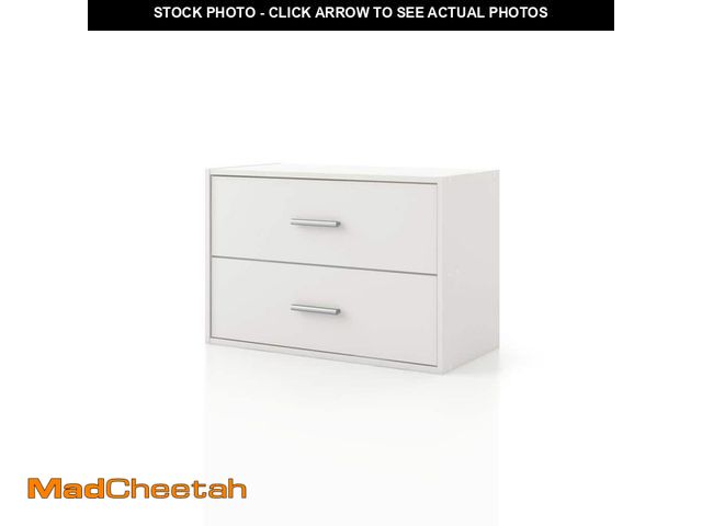 Lot 74-12584687 - *MISSING HARDWARE* Furniture of America Quincy 15.74 in. Tall Stackable White Engineered wood Modern...