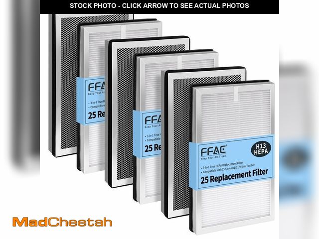 Lot 74-14380374 - FFAC 6 Pack MA-25 Filter Compatible with MED MA-25 Air Purifier S1/W1/B1, 3-in-1 Filtration System o...