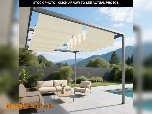 Lot 74-13663344 - Goleray 4'x15'10" Waterproof Retractable Pergola Canopy Shade Cover UV Block Replacement Shade Cloth...