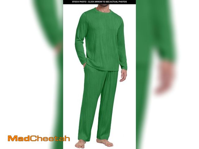 Lot 74-12344803 - PrinStory Men's Pajama Set Soft Long Sleeve Shirts and Pants Mens Pjs Loungewear 2025 Outfits Green ...