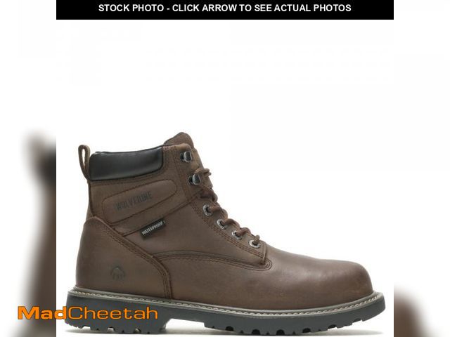 Lot 74-11559013 - WOLVERINE Men's Floorhand Waterproof Steeltoe 6" Work Boot, Dark Brown, 10M - USED