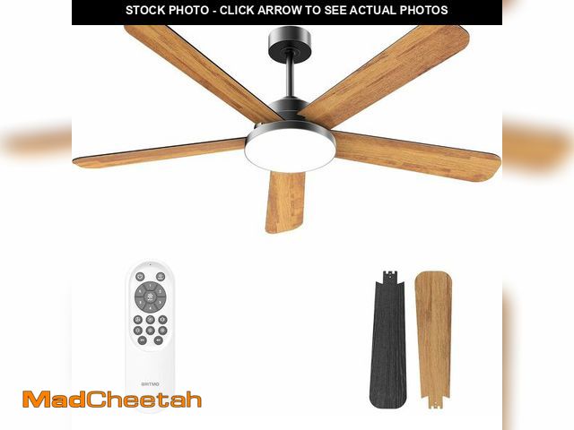Lot 74-13709342 - Ceiling Fans with Lights and Remote Control 60 Inch, 6 Speeds, 5 Blades, 2844 LM, 3CCT Dimmable LED,...