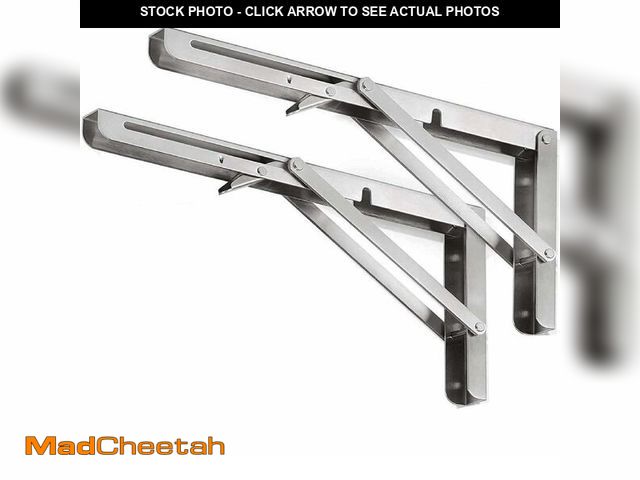 Lot 74-12806152 - Jolitac Folding Shelf Brackets 20", Max.Load 500 lbs, Heavy Duty Brackets Stainless Steel Wall Mount...