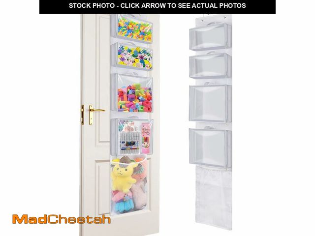 Lot 74-12609224 - Woodoulogy Hanging Toy Storage over Door, Block Stuffed Animal Organizer Idea with 4 Removable Case ...