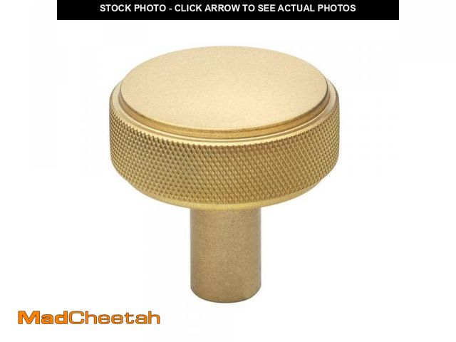 Lot 74-12412933 - GlideRite 1-1/2 in. Satin Gold Solid Round Knurled Cabinet Drawer Knobs (10-Pack) - UNUSED