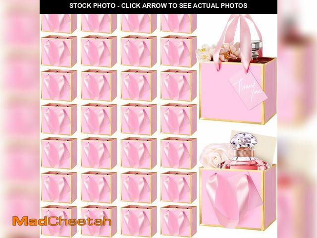 Lot 74-13967339 - Yeaqee 50 Pcs Mini Metallic Paper Gift Bags with Handle 4x4.75x2.2'' Small Gift Bag DIY Tag Thank Yo...