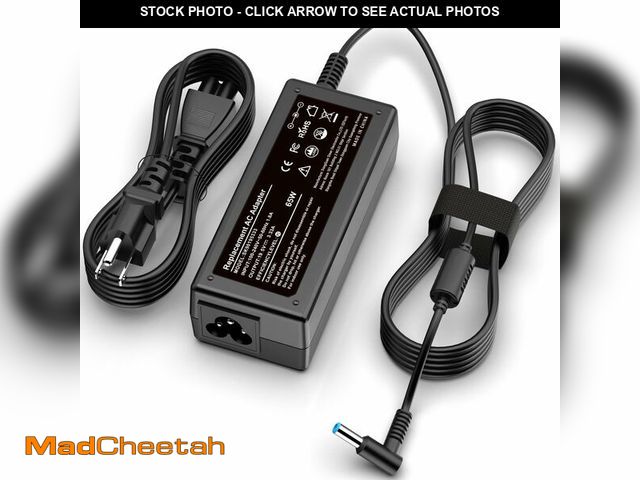 Lot 74-12440969 - PIOEVTKA Replacement for HP Laptop Charger 65W 45W Computer Charger Smart Blue Tip Power Adapter - U...