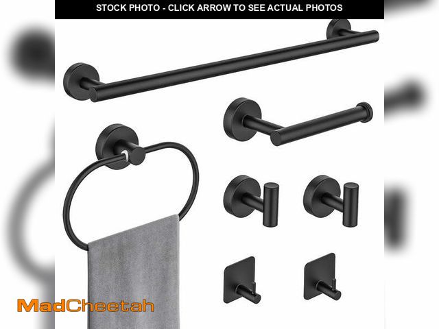 Lot 74-12781943 - GPED Bathroom Hardware Set, 7 Pieces Bathroom Accessories Set Includes 24" Towel Bar, Toilet Paper H...