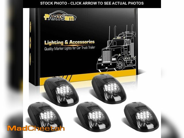 Lot 74-14151446 - Partsam 5pcs 12LEDs Smoke/White Cab Roof Top Marker Running Lights 264146BK Replacement for Dodge Ra...