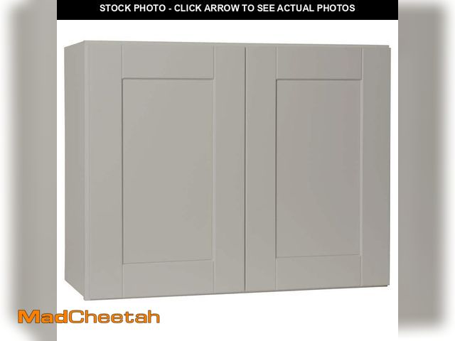 Lot 74-12851503 - (BROKEN ON TOP) Hampton Bay Shaker 30 in. W x 12 in. D x 24 in. H Assembled Wall Bridge Cabinet in D...