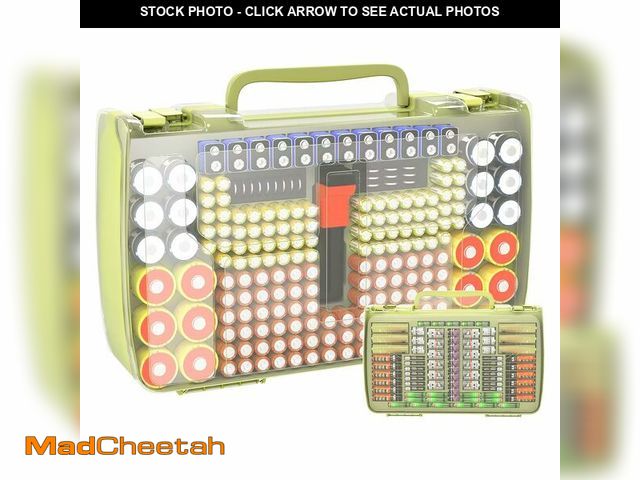 Lot 74-12709338 - Aptbyte Battery Organizer Storage Holder Box Case with Tester- 269 Batteries Double-Sided Variety Pa...