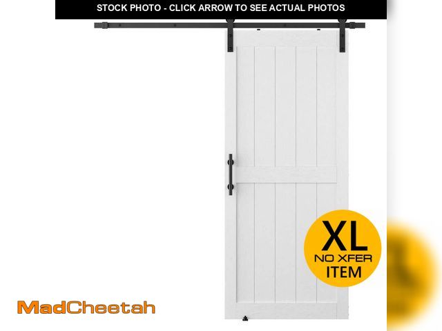 Lot 74-14327202 - GOLDENPOLEY 32 in. x 80 in. Paneled H Shape Mid-Bar White Finished MDF Assembly Required Sliding Bar...