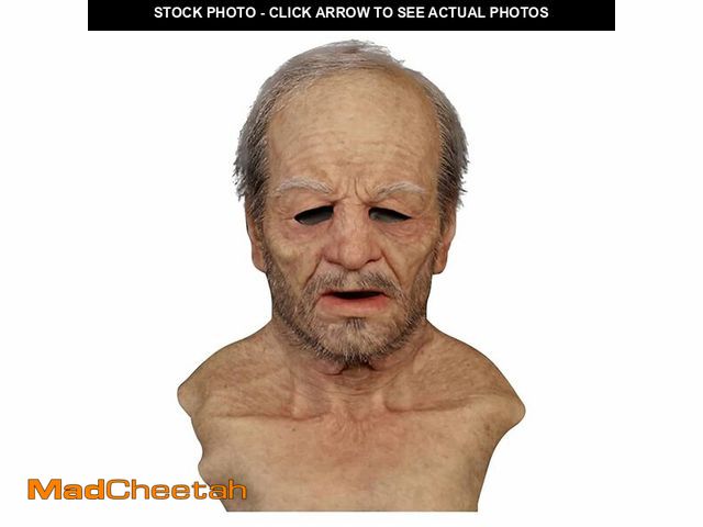 Lot 74-12671153 - Halloween Mask Old Man Mask Creepy Grandpa Latex Mask,Scary Wrinkle Halloween Cosplay Costume Mask P...