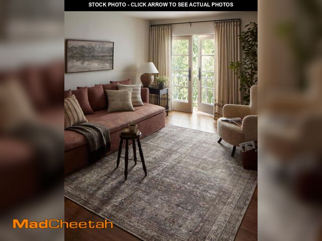 Lot 74-12278463 - Loloi Amber Lewis Georgie Collection GER-10 Moss/Bark 7'-6" x 9'-6", .19" Pile Height, Area Rug - UN...