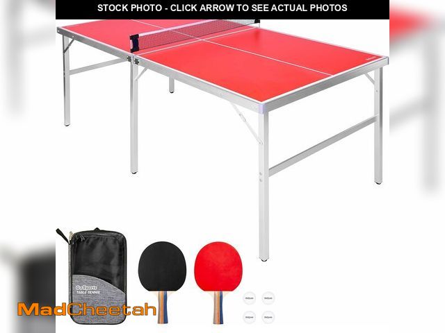 Lot 74-14348754 - GoSports 6 ft x 3 ft Mid-Size Table Tennis Game Set - Indoor/Outdoor Portable Table Tennis Game with...