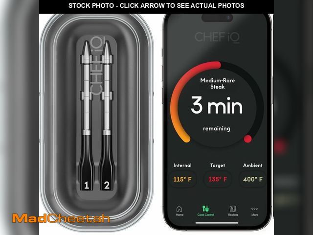 Lot 74-12839745 - CHEF iQ Sense Smart Wireless Meat Thermometer with 2 Ultra-Thin Probes, Unlimited Range Bluetooth Me...