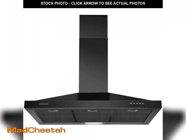 Lot 74-12361771 - Tidoin Black 36 in. 900 CFM Smart Ducted Insert Range Hood with Touch Control and Removable Baffle F...