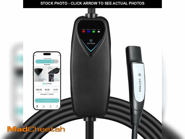 Lot 74-12702803 - Lectron Level 2 Tesla Charger (WiFi Version) - 240V, 40 Amp, NEMA 14-50 Plug, 16 ft Extension Cord -...