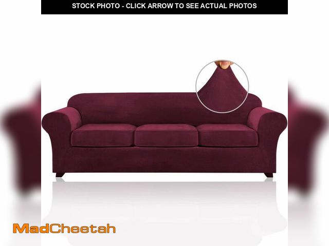 Lot 74-14338556 - PrinceDeco Velvet XL Couch Cover for Oversized Sofa 4 Piece Sofa Covers for 3 Cushion Couch Washable...