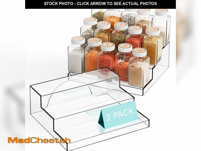 Lot 74-13632199 - Yieach 2 Pack 3 Tier Clear Acrylic Spice Rack Organizer for Cabinet and Pantry Shelf - 10.3Ã¢â¬Â³L ...
