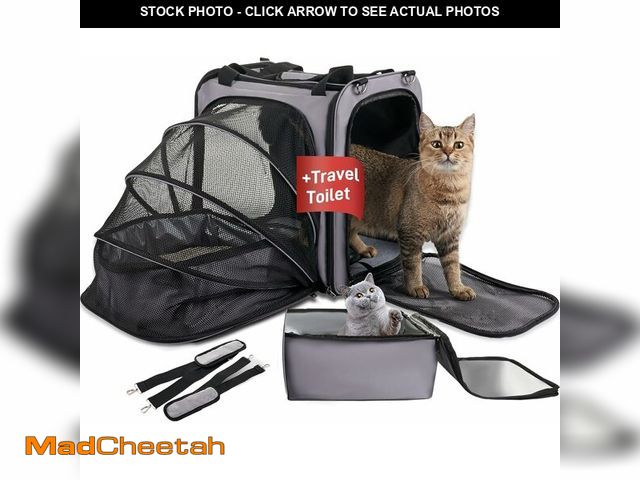 Lot 74-13040478 - LitaiL Cat Carrier with Litter Box for Large Cats, Expandable Cat Carrier with Leak-Proof Litter Box...