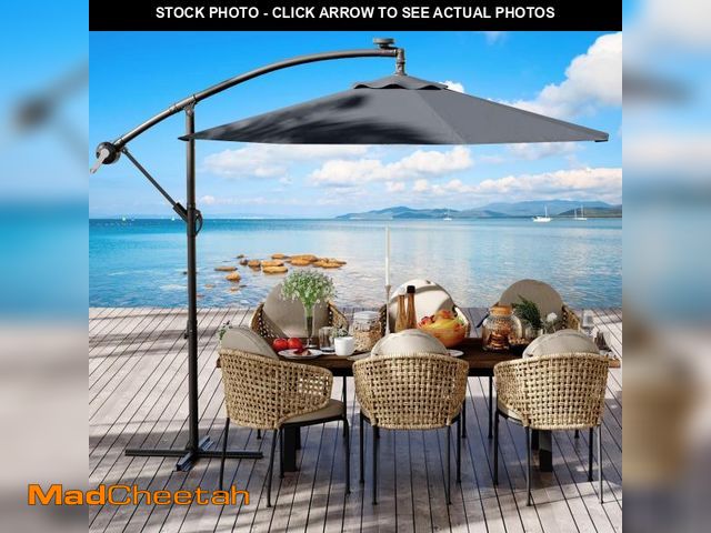 Lot 74-12489121 - HarmonyHealth 10FT Cantilever Patio Umbrella with Cross Base, Outdoor Offset Market Umbrella with In...