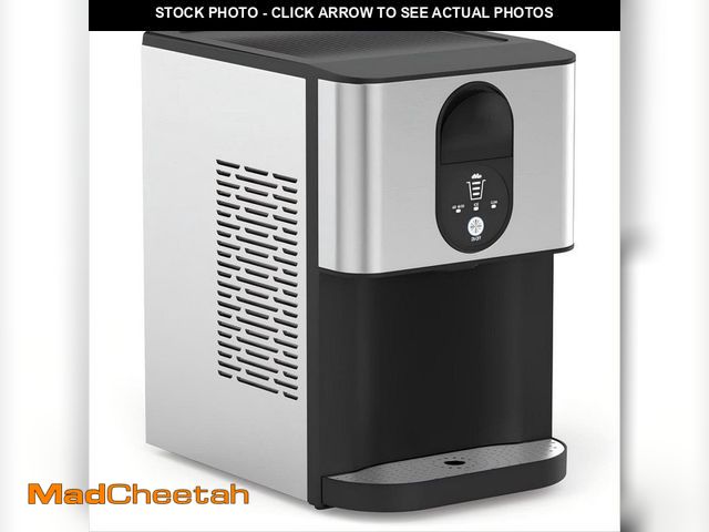 Lot 74-13269035 - COWSAR 10.63 in. 44 lbs. Countertop or Portable Nugget/Pebble Ice Maker in Stainless Steel Silver - ...