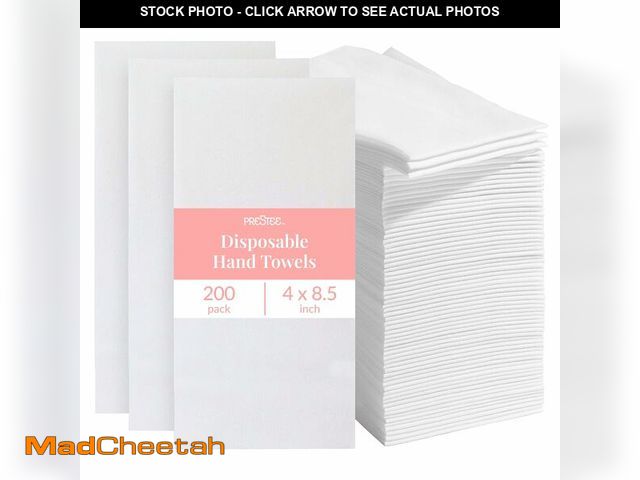 Lot 74-12716178 - Prestee 200 Disposable Paper Hand Towels That Feel Like Linen Napkins, 2-Ply - Guest Towels, Wedding...