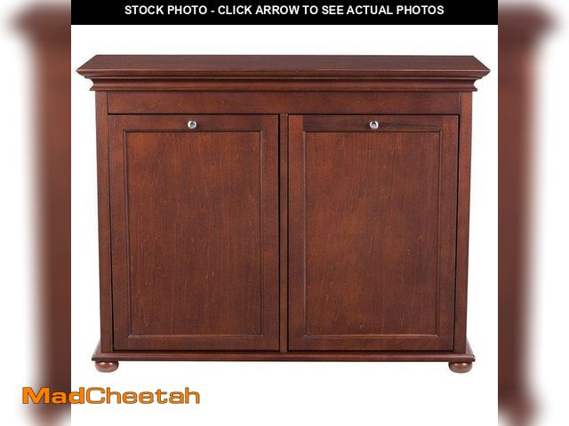 Lot 74-13098864 - Home Decorators Collection Hampton Harbor 35 in. Double Tilt-Out Hamper in Sequoia - USED