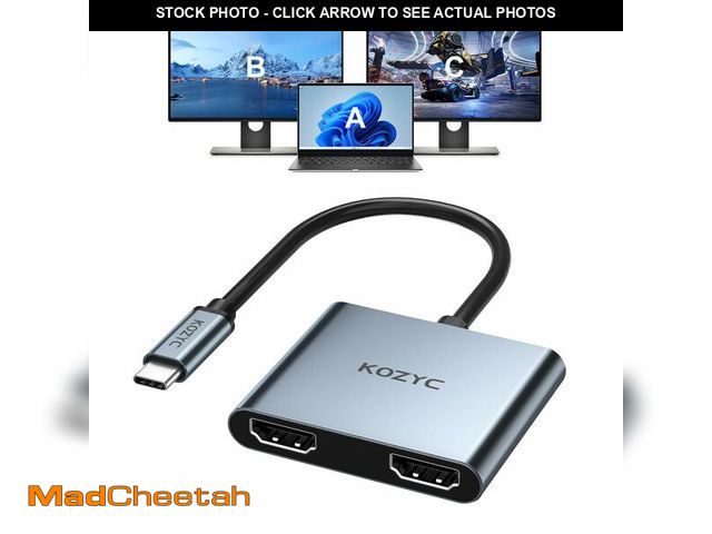 Lot 74-14298882 - KOZYC USB C to Dual HDMI Adapter 4K@60hz, Type C to HDMI Splitter Extended Display for MacBook/MacBo...
