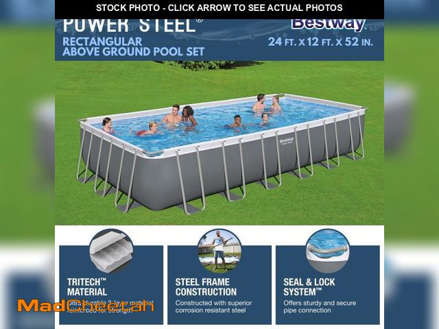 Lot 74-12160943 - Bestway 24' x 12' x 52" Rectangular Frame Above Ground Swimming Pool Set - UNUSED