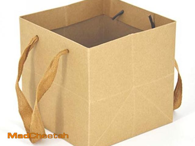Lot 74-5427711 - HUAPRINT Brown Paper Bags with handles,Gift Bags Bulk 24 Pack,10x10x10inch Square Size Large,Paper S...