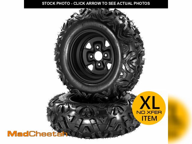 Lot 74-12763251 - Garvee 25x8-12 ATV Tires and Wheels Set (2 Pack), 6-Ply All Terrain for UTV/ATV - Heavy-Duty Mud San...