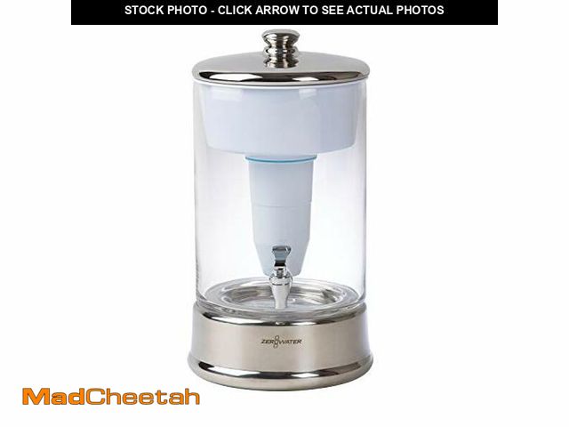 Lot 74-12760639 - ZeroWater 40-Cup Ready-Pour 5-Stage Round Glass Water Filter Dispenser with 5-Stage 0 TDS Water Filt...