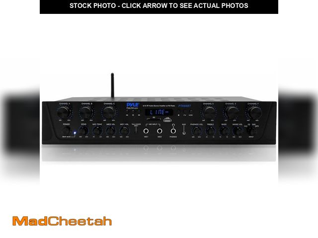 Lot 74-14591422 - Pyle Bluetooth Home Audio Amplifier - 6 Channel Stereo Receiver Amp, 600 Watt Power, Commercial or K...