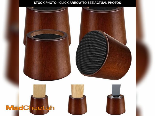 Lot 74-13544909 - KOIKEY Wooden Furniture Bed Risers - 3 Inch Circle Heavy Duty Furniture Height Extenders Lifts for S...