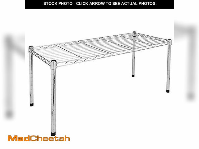 Lot 74-12760471 - Simple Deluxe 1-Tier Shelving Unit, 29.92" W x 13.78" D x 14.96" H Steel Organizer Wire Rack, Chrome...