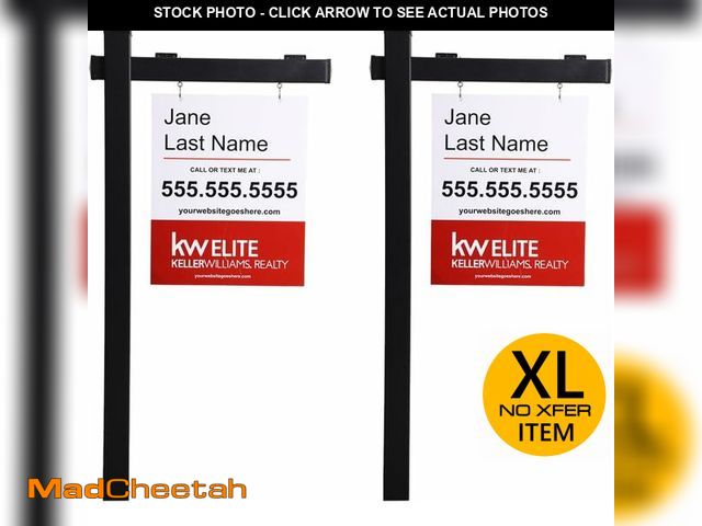 Lot 74-14614711 - Kdgarden 6FT Vinyl Black Real Estate Realtor For Sale Yard Sign Post 2-Pack - UNUSED
