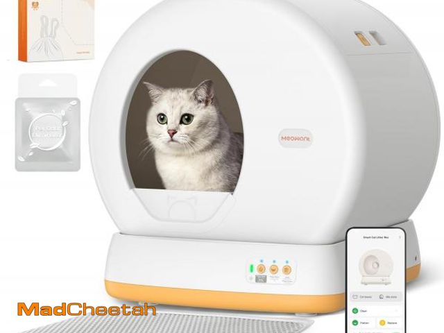 Lot 74-12211644 - MeoWant Self-Cleaning Cat Litter Box, Advanced Safety System Automatic Cat Litter Box Perfect for Mu...