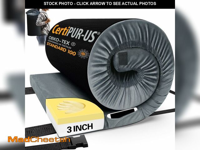 Lot 74-13563839 - CYMULA CertiPUR-US Memory Foam Camping Mattress Pad, Portable Foam Sleeping Pad for Camping, Roll up...