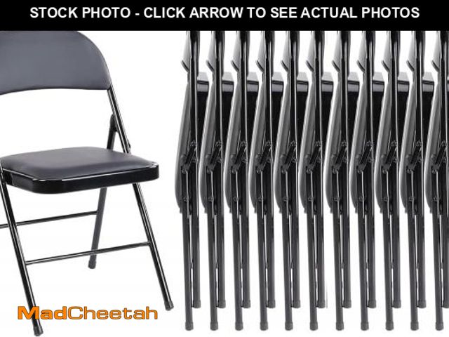 Lot 74-12029084 - Sweetcrispy Folding Chair 4 Pack, Leather Padded Folding Chairs, Sturdy Metal Foldable Chairs, Easy ...