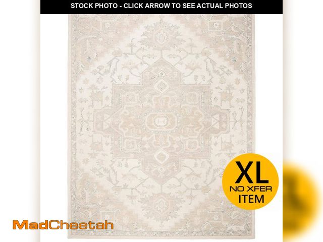 Lot 74-12992673 - SAFAVIEH Micro-Loop Ivory/Beige 9 ft. x 12 ft. Border Area Rug - UNUSED